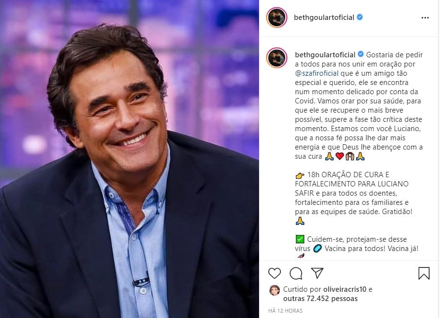 Beth Goulart manda recado para Luciano Szafir (Reprodução) Beth Goulart manda recado para Luciano Szafir (Reprodução)