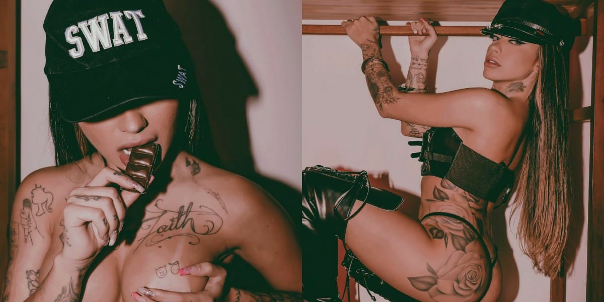 Mirella faz "policial sexy" em ensaio e deixa fãs babando (Foto: Leo Vieira)
