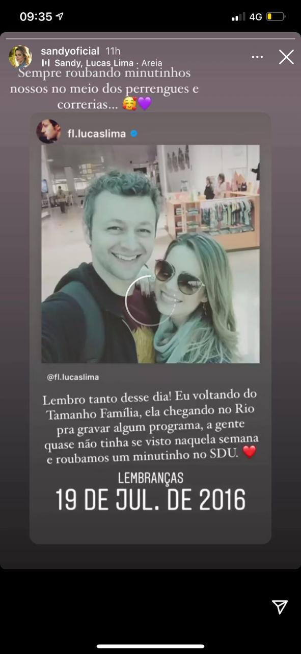 Sandy confessa que mesmo em tempos difíceis com Lucas Lima o amor prevalece (Reprodução) Sandy confessa que mesmo em tempos difíceis com Lucas Lima o amor prevalece (Reprodução)