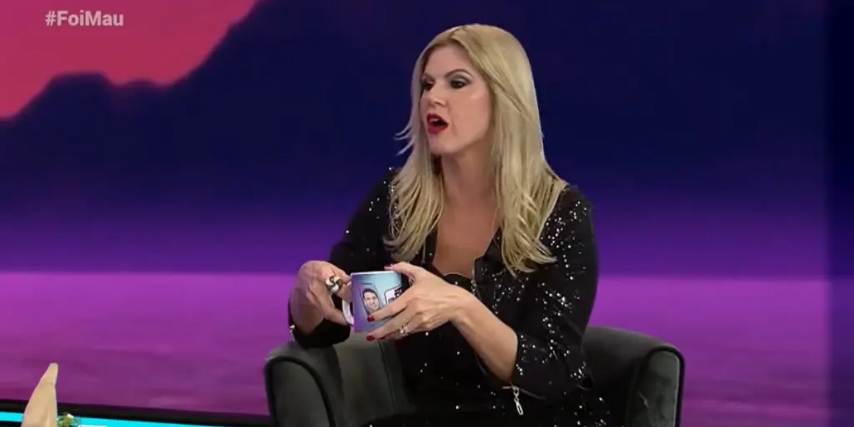 Val Marchiori durante participação no programa Foi Mau da RedeTV! (Foto: Reprodução)