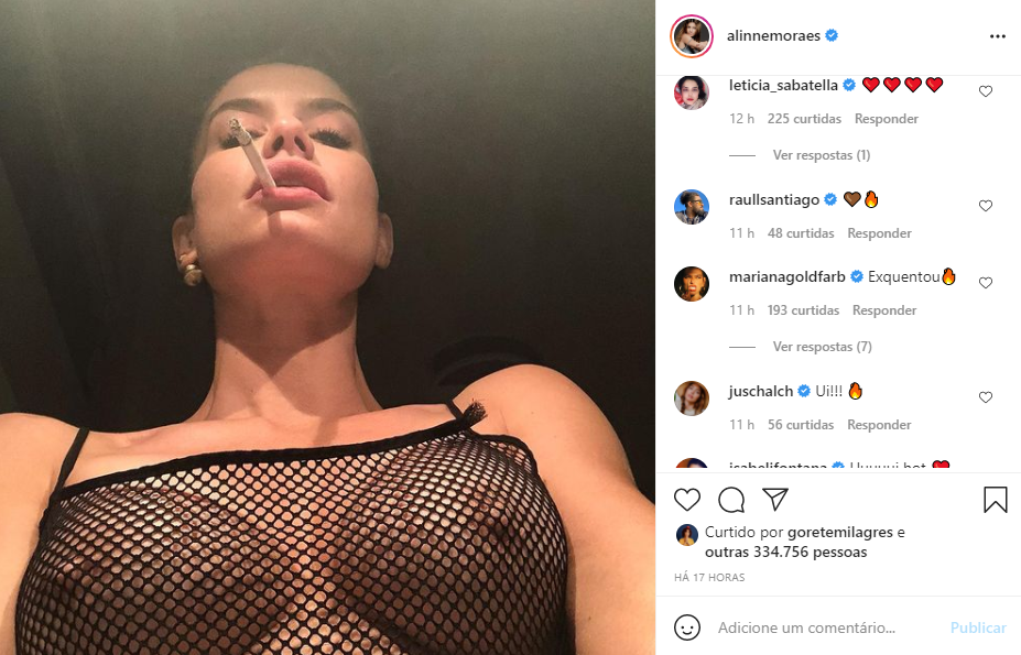 Alinne Moraes acabou recebendo elogios da mulher de Cauã Reymond (Foto: Reprodução)