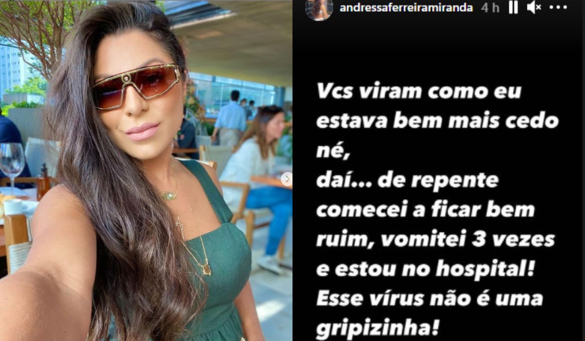 Esposa de Tammy Miranda está com covid e precisou ir ao hospital após piora (Foto: Reprodução)