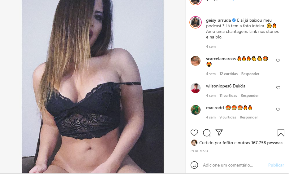 Geisy Arruda usou as redes sociais para postar foto ousada e chamou a atenção com ousadia (Foto: Reprodução) 
