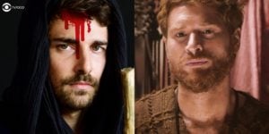 Rivalidade de Jacó (Miguel Coelho) e Esaú (​Cirillo Luna) extrapola em Gênesis (Foto: Montagem/TV Foco/Divulgação/Record)