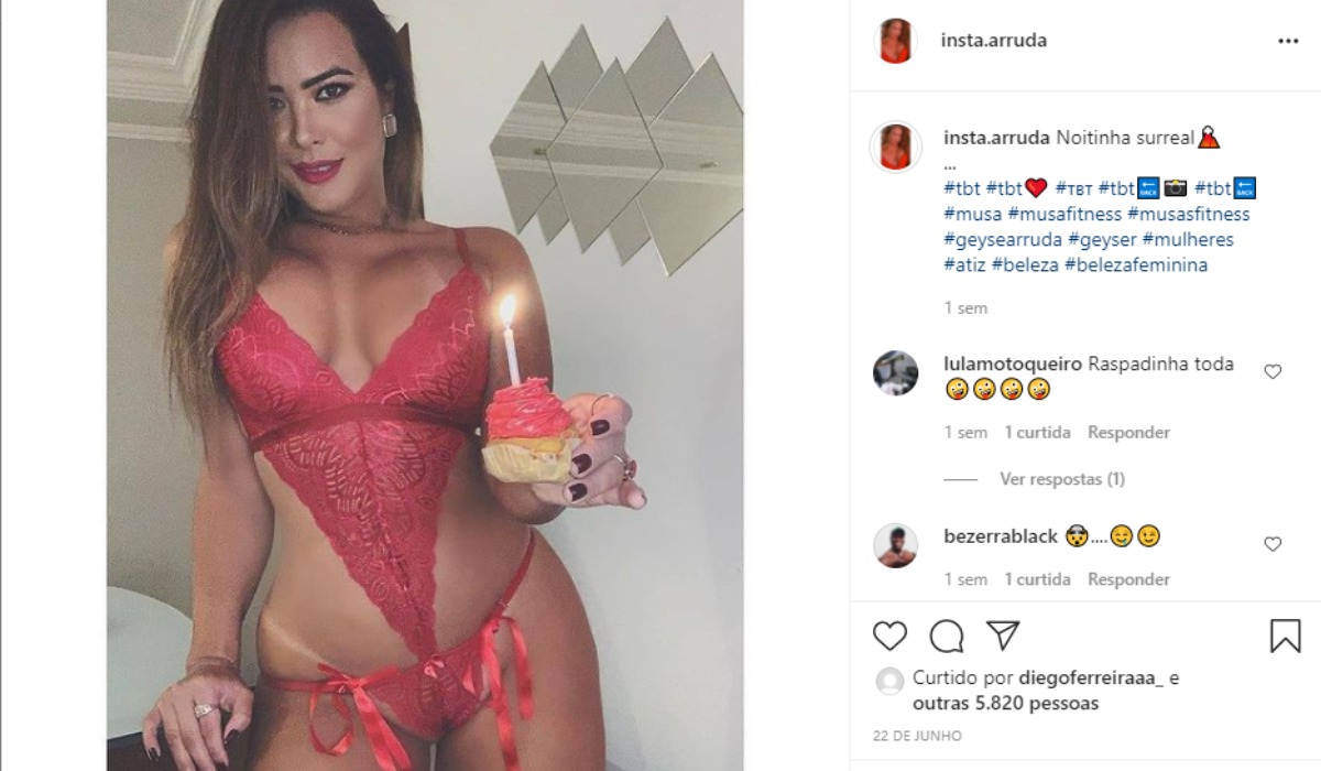 Geisy Arruda usou as redes sociais para postar foto ousada e chamou a atenção com ousadia (Foto: Reprodução)