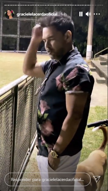 Graciele Lacerda desafia e ri da cara de Zezé (Foto: Reprodução)