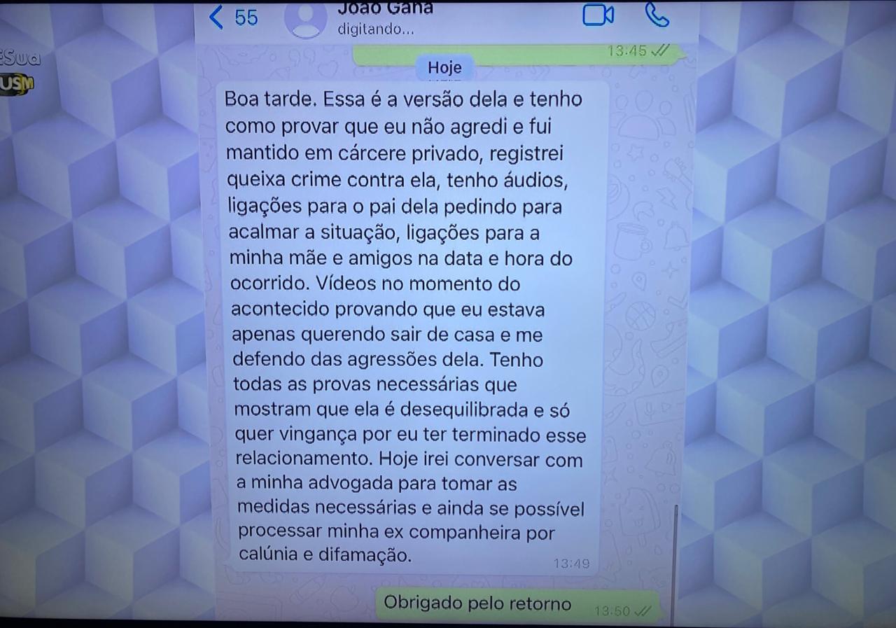 Vaza vídeo de ator da Globo socando a namorada; rapaz rebate e diz que vivia em cárcere privado