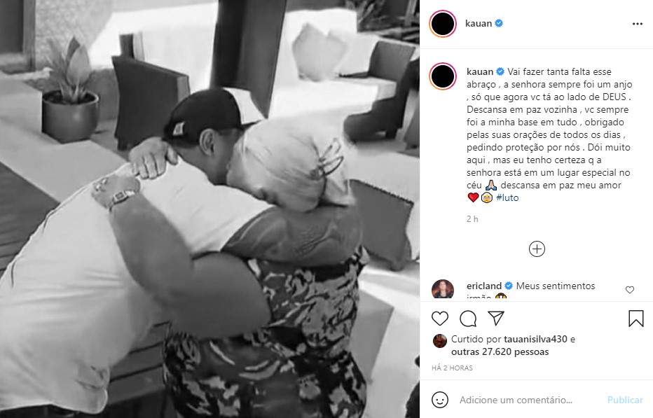 Kauan fez um post dando seu último adeus a familiar (Foto: Reprodução) Kauan fez um post dando seu último adeus a familiar (Foto: Reprodução)