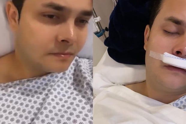 Matheus, da dupla com Kauan, surgiu em estado debilitado no hospital (Foto: Reprodução)