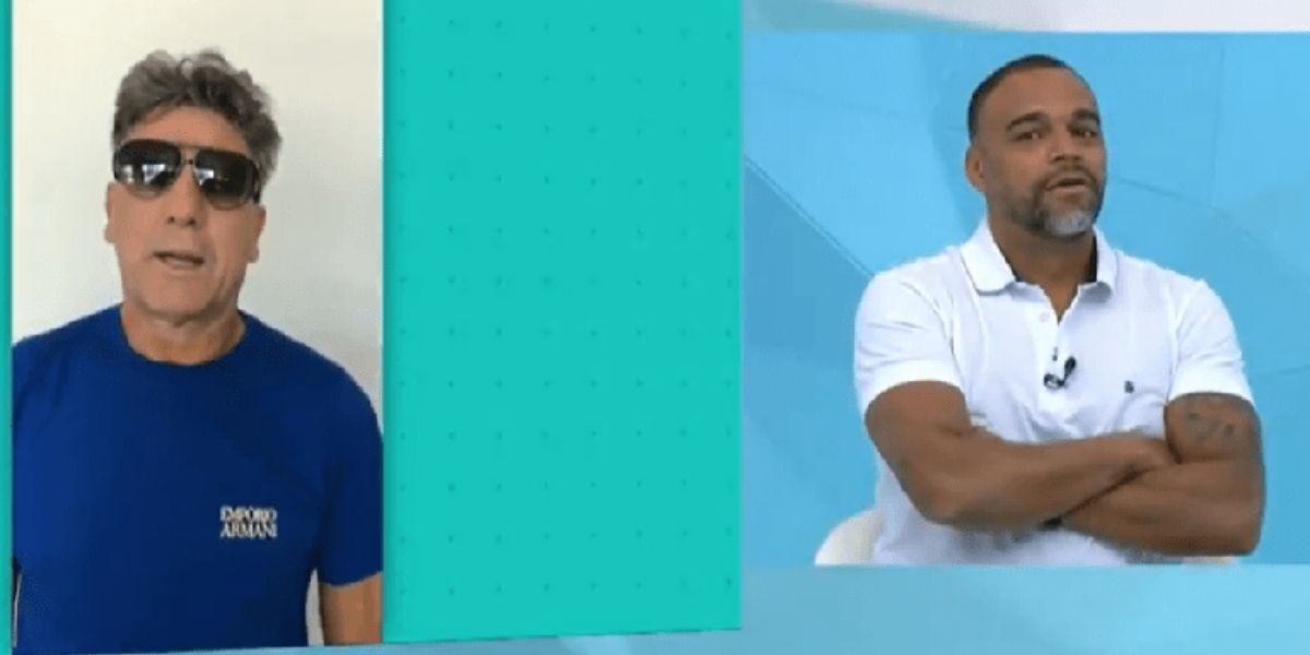Denílson é humilhado por Renata Fan ao vivo na Band, tem vídeo constrangedor exposto e explode: "Me ajuda" Denílson é humilhado por Renata Fan ao vivo na Band, tem vídeo constrangedor exposto e explode: "Me ajuda"