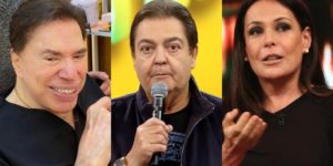 Silvio Santos, Faustão e Carolina Ferraz (Foto: Reprodução/Instagram/TV Globo/Record)