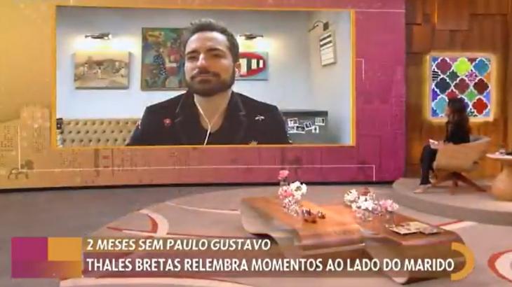 Thales Bretas lamenta dois meses sem Paulo Gustavo - Foto: Reprodução/TV Globo Veja mais em: https://natelinha.uol.com.br/televisao/2021/07/05/viuvo-de-paulo-gustavo-lamenta-dois-meses-sem-ator-e-relembra-traumas-166326.php