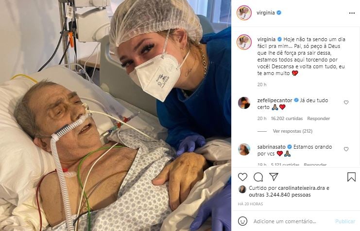 Virgínia Fonseca, esposa de Zé Felipe, ao lado do pai (Foto: Reprodução/Instagram)