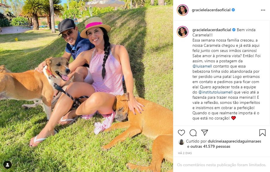 Graciele Lacerda e Zezé anunciam chegada de novo membro na família (Foto: Reprodução)