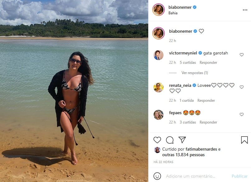 Publicação de Bia Bonemer (Imagem: Reprodução)