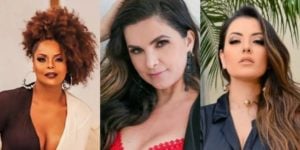 Adriana Bombom, Luiza Ambiel e Li Martins são as primeiras participantes do Famosos em Apuros na Record (Imagem: Montagem/TV Foco)