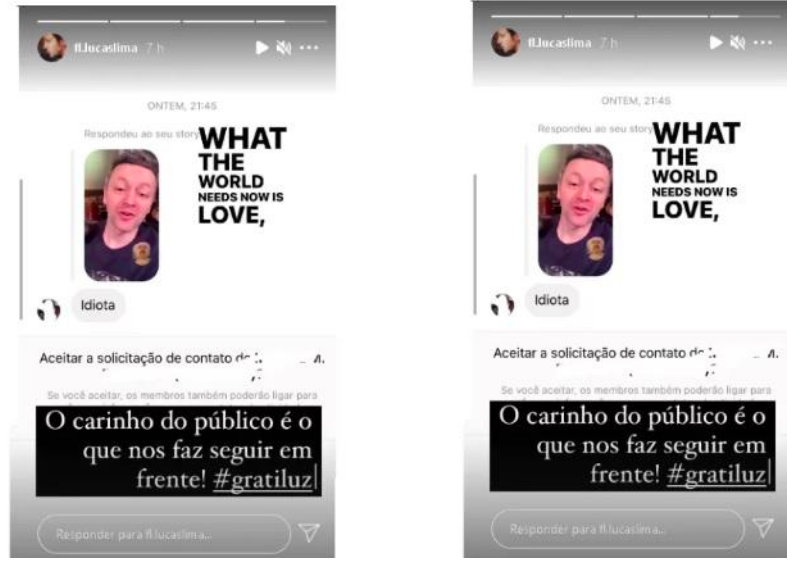 De acordo com mulher, Lucas Lima é idiota (Reprodução) De acordo com mulher, Lucas Lima é idiota (Reprodução)