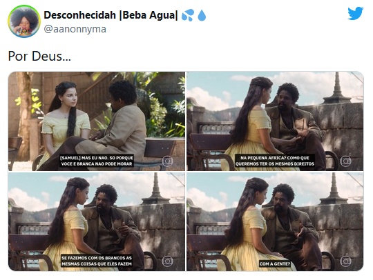 Cena da novela que gerou revolta no movimento negro (Imagem: Reprodução)