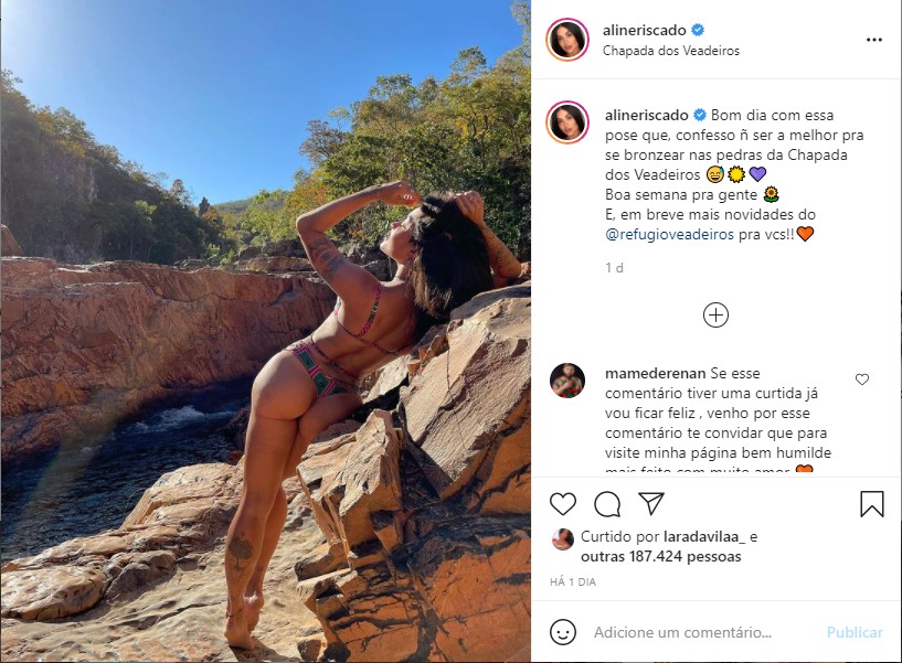 Aline Riscado sensualiza e esbanja boa forma (Foto: Reprodução)