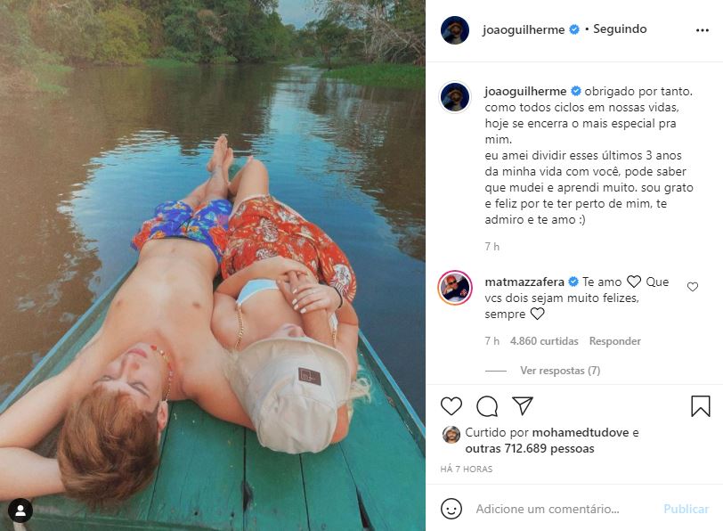 O ex-casal fez textão para anunciar o fim do relacionamento (Foto: Reprodução/ Instagram)