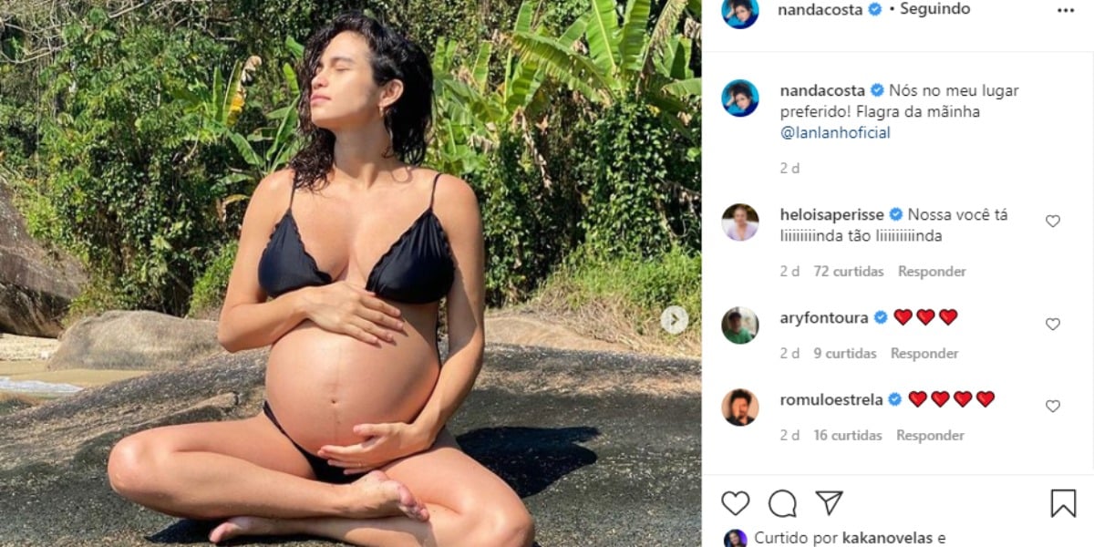 Nanda Costa, atriz da Globo, chamou a atenção com gravidez (Foto: Reprodução)