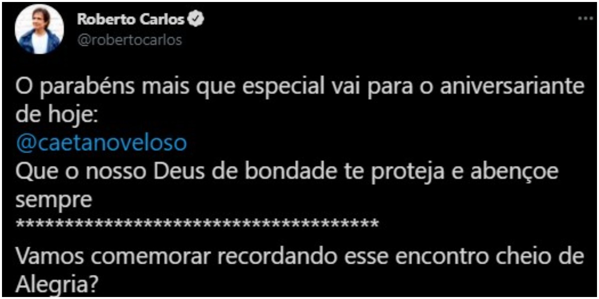 Roberto Carlos mandou recado