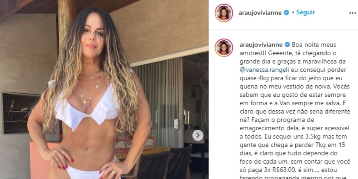 Viviane Araújo arranca a roupa, põe a mão na cintura e deixa parte íntima escapando pra fora: "Delícia"