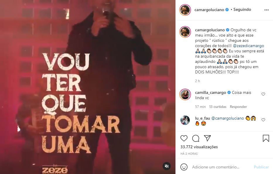 Zezé Di Camargo recebeu mensagem especial de Luciano (Foto: Reprodução)