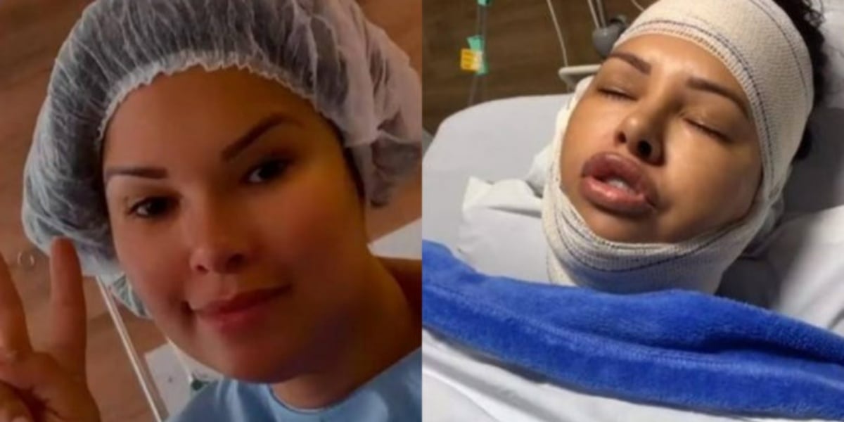 Ariadna Arantes em hospital onde fez a cirurgia (Imagem: Rerodução)