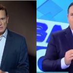 Roberto Cabrini ao lado de Reinaldo Gottino na Record (Foto: Montagem/TV Foco)