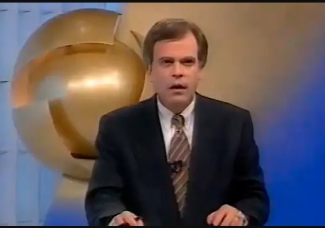 Chico Pinheiro durante sua passagem na Record (Foto: TV História)