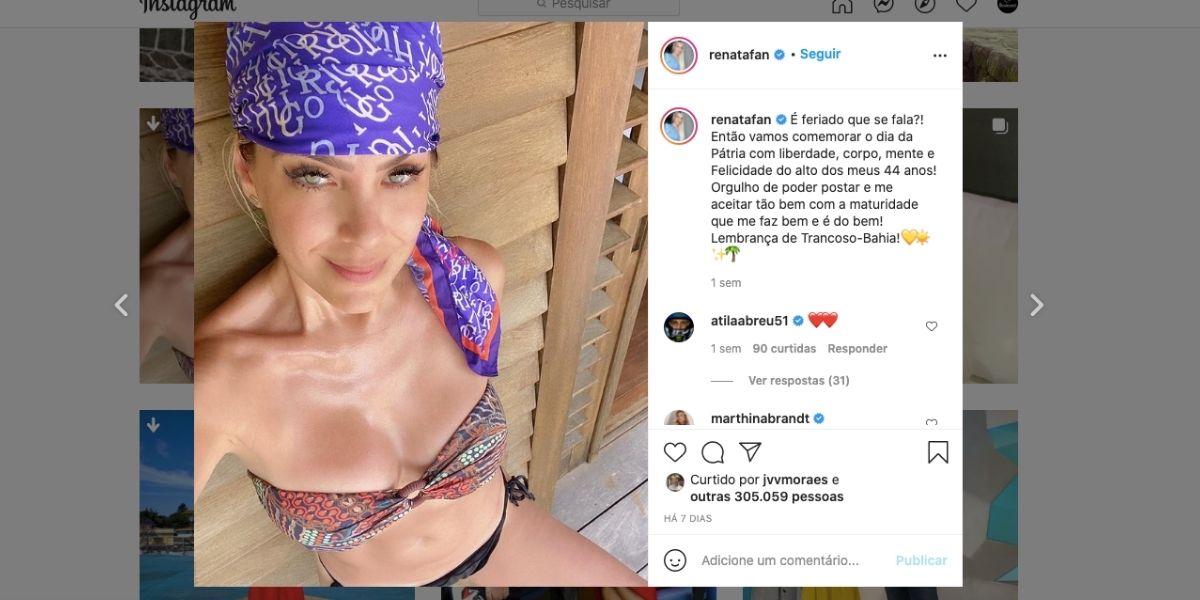 Renata Fan esbanja ousadia nas redes (Reprodução) Renata Fan esbanja ousadia nas redes (Reprodução)