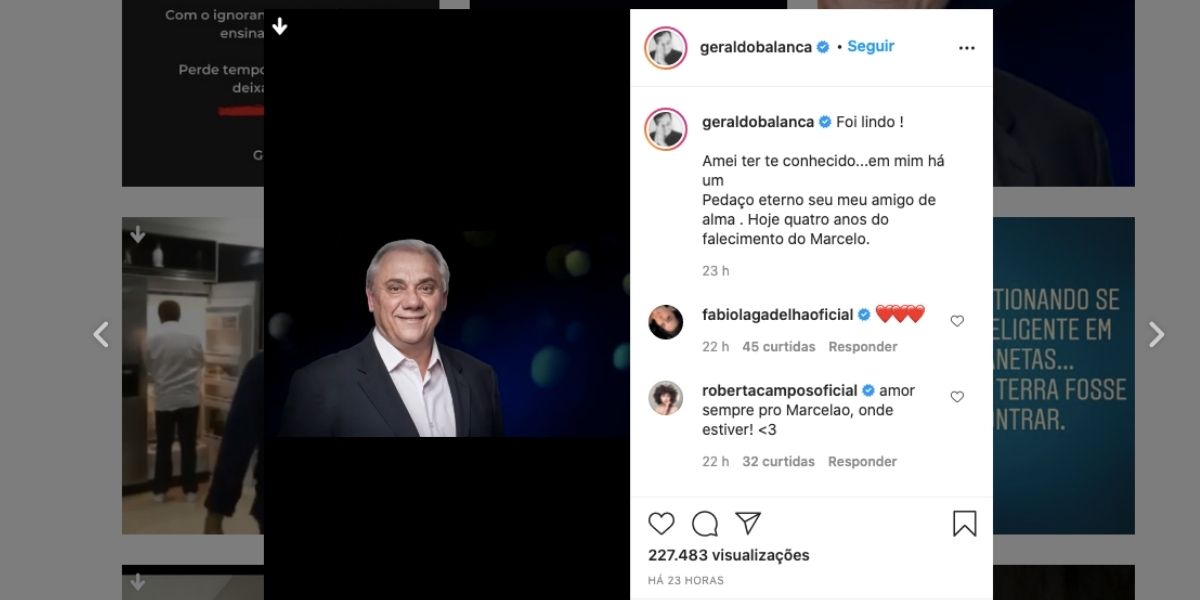 Perda irreparável de Geraldo Luís (Reprodução) Perda irreparável de Geraldo Luís (Reprodução)