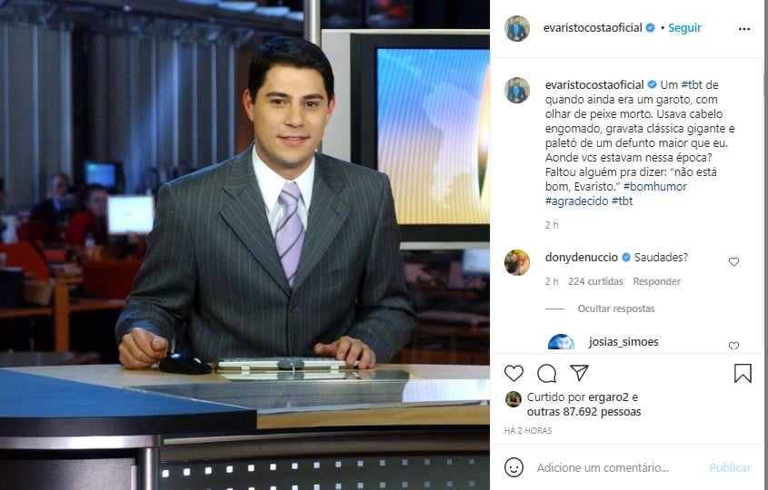 Evaristo Costa relembrou sua época de Globo e Dony de Nuccio comentou