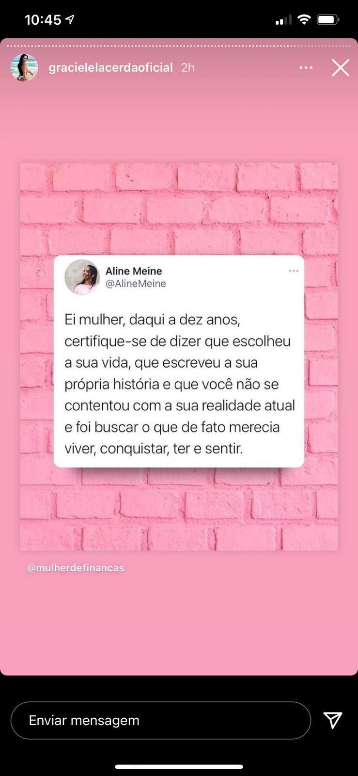 Graciele Lacerda manda recado nas redes sociais (Reprodução) Graciele Lacerda manda recado nas redes sociais (Reprodução)
