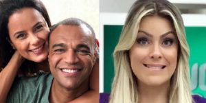 Em vídeo, Denilson tranquilaza os fãs e Renata Fan comemora (Foto: Divulgação)