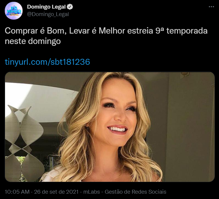 Eliana foi anunciada em local errado Eliana foi anunciada em local errado