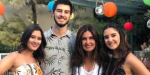 Fátima Bernardes e os filhos, Bia, Vinícius e Laura (Foto: Reprodução/Instagram)