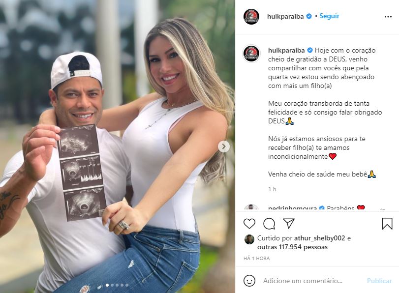 Hulk Paraíba será pai pela quarta vez (Foto: Reprodução)