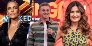 Ivete Sangalo, Luciano Huck e Fátima Bernardes (Montagem: TV Foco)