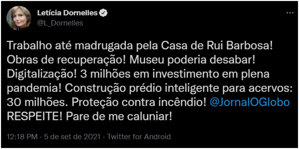 Letícia Dornelles detonou em matéria - Foto: Reprodução Letícia Dornelles detonou em matéria - Foto: Reprodução