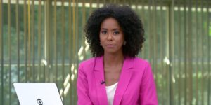 Maju Coutinho na época do Jornal Hoje (Foto: Reprodução / TV Globo)
