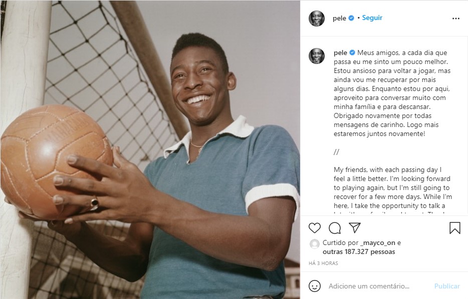 Publicação de Pelé no Instagram (Foto: Reprodução) Publicação de Pelé no Instagram (Foto: Reprodução)