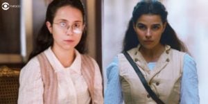 Pilar e Dolores na trama de Nos Tempos do Imperador (Foto: Montagem/TV Foco/Reprodução/Globo)