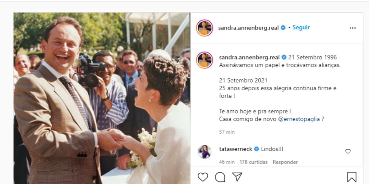 "Assinávamos um papel", diz Sandra Annenberg confirmado desfecho de união com marido após 25 anos