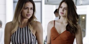 Sandra Helena provoca Luiza na novela Pega Pega (Foto: Montagem/TV Foco/Reprodução/Globo)