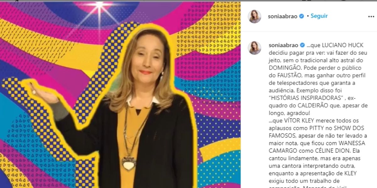 "Decidiu pagar pra ver", Sonia Abrão explode em verdades sobre Domingão de Huck e destrói: "Longe de serem boas" "Decidiu pagar pra ver", Sonia Abrão explode em verdades sobre Domingão de Huck e destrói: "Longe de serem boas"