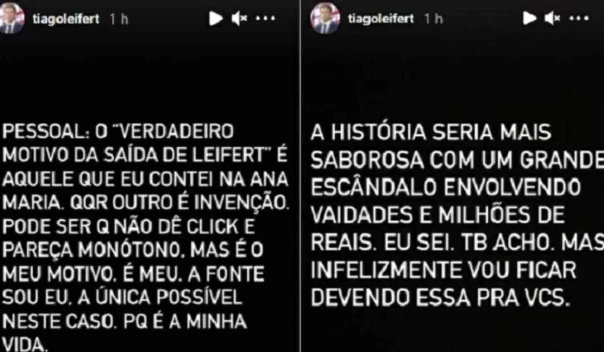 Tiago Leifert se revoltou com comentários (Foto: Reprodução) Tiago Leifert se revoltou com comentários (Foto: Reprodução)