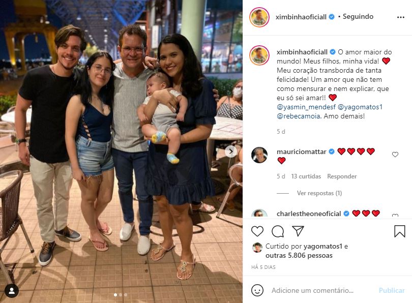 Ximbinha se reuniu com os filhos (Foto: Reprodução)