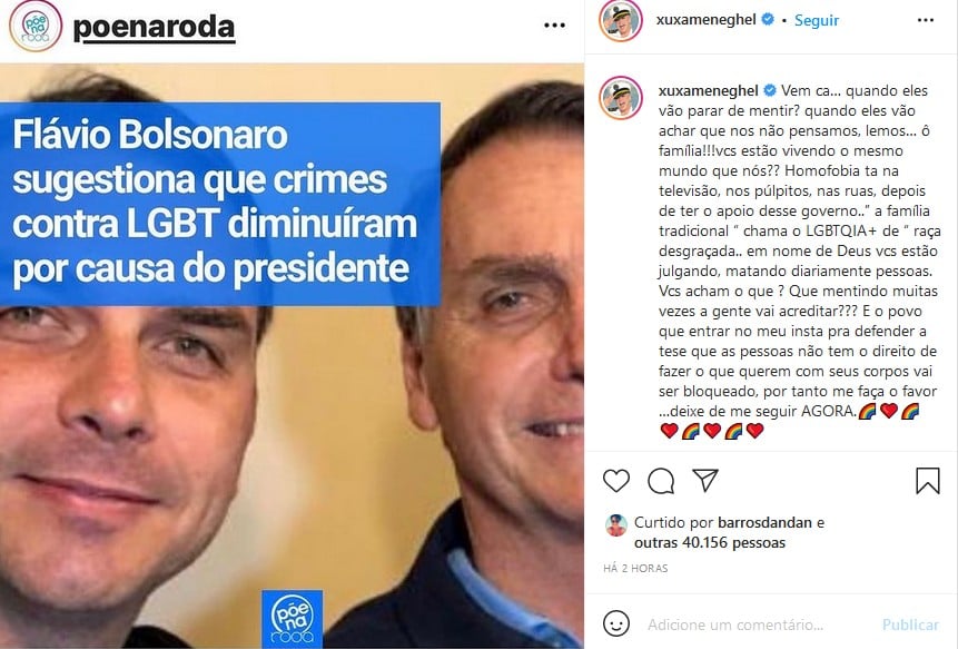 Xuxa ataca Bolsonaro e família após declaração polêmica - Foto: Reprodução